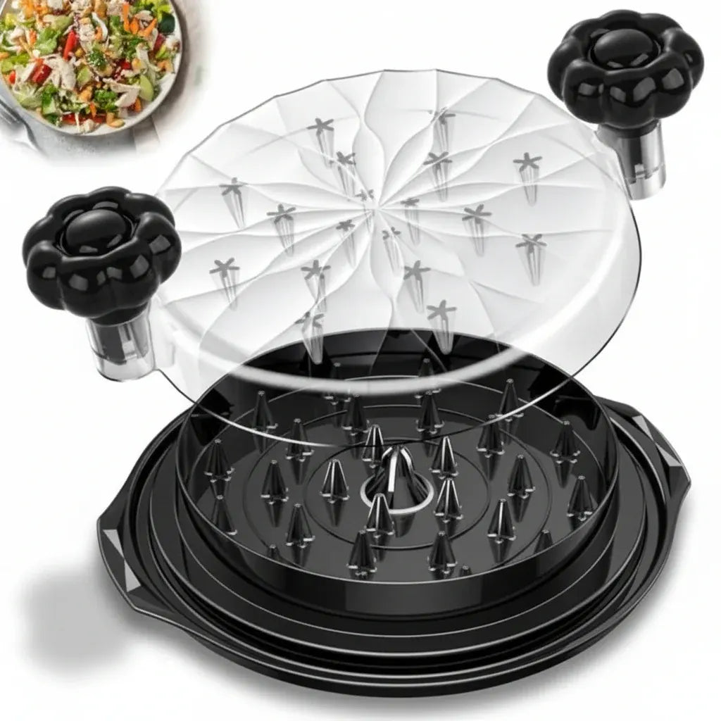 Manual Meat Shredder Kitchen Tool with Non-Slip Glass Bowl Base