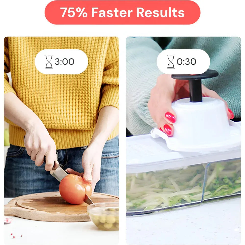 Manual Vegetable Cutter & Food Prep Chopper Set