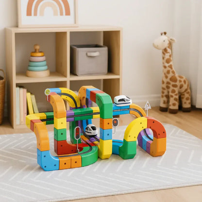 Marble Run Building Blocks Track Set for Kids
