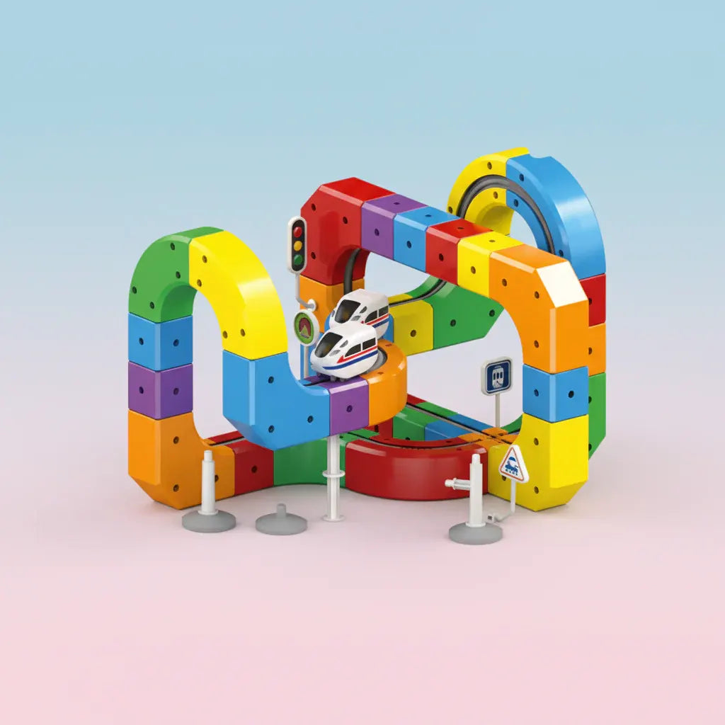 Marble Run Building Blocks Track Set for Kids