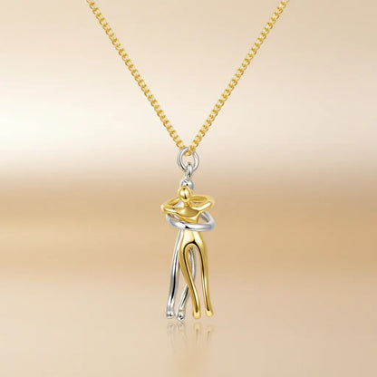 Matching Couple Pendant Necklace Set – Gold & Silver Stainless Steel Love Jewelry