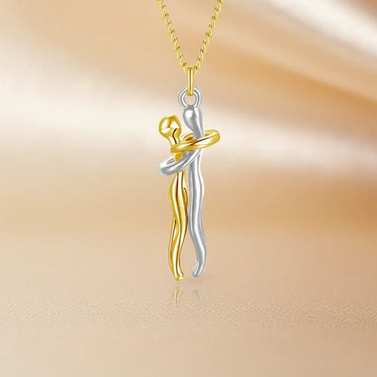 Matching Couple Pendant Necklace Set – Gold & Silver Stainless Steel Love Jewelry