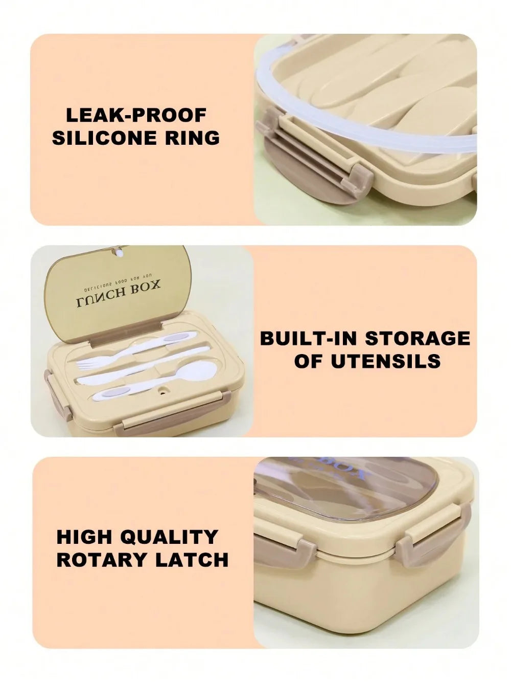 MealMate Bento Lunch Box with Utensils – 4-Compartment, Leak-Proof Design