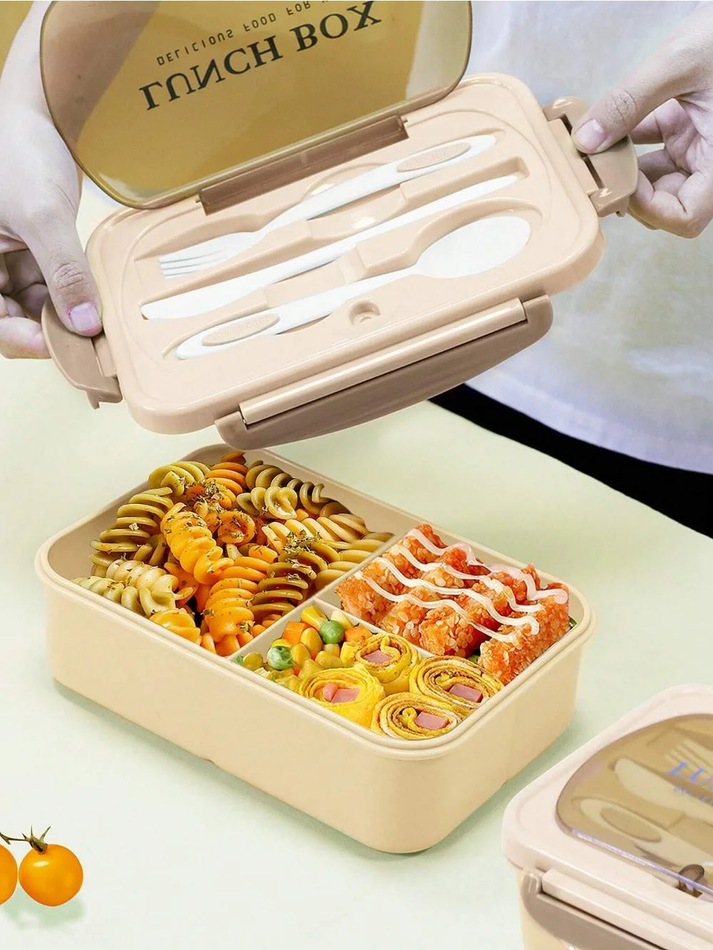 MealMate Bento Lunch Box with Utensils – 4-Compartment, Leak-Proof Design