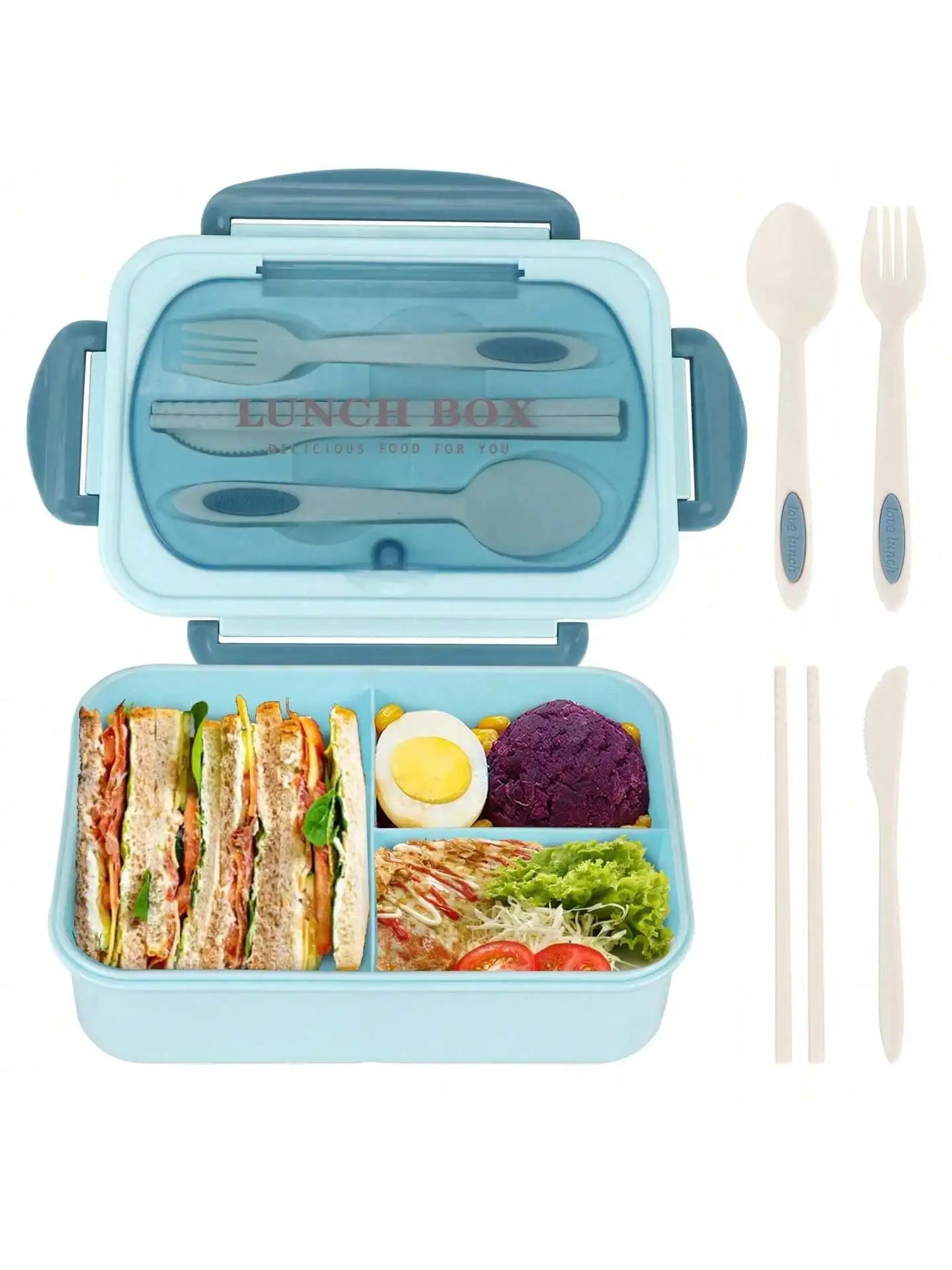 MealMate Bento Lunch Box with Utensils – 4-Compartment, Leak-Proof Design