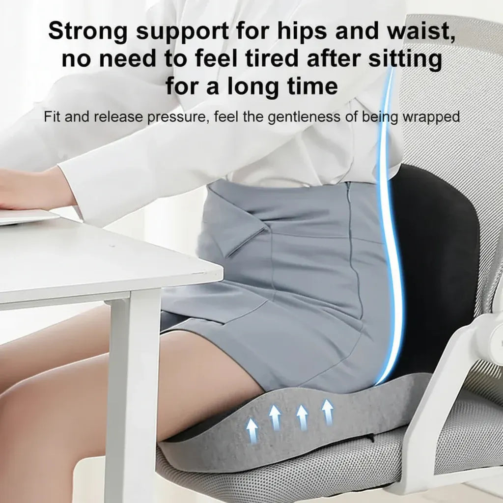 Memory Foam Chair Pad with Back Support Seat Cushion