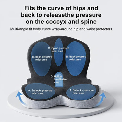 Memory Foam Chair Pad with Back Support Seat Cushion