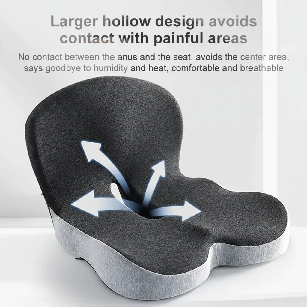 Memory Foam Chair Pad with Back Support Seat Cushion