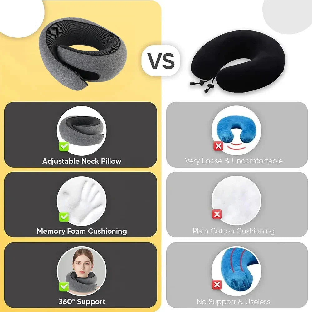 Memory Foam U-Shaped Travel Neck Support Pillow
