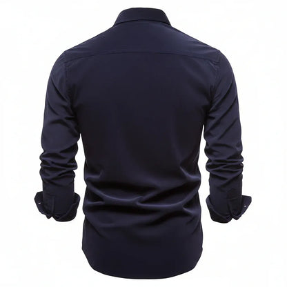 Men's Button-Up Collared Dress Shirt Casual Wear