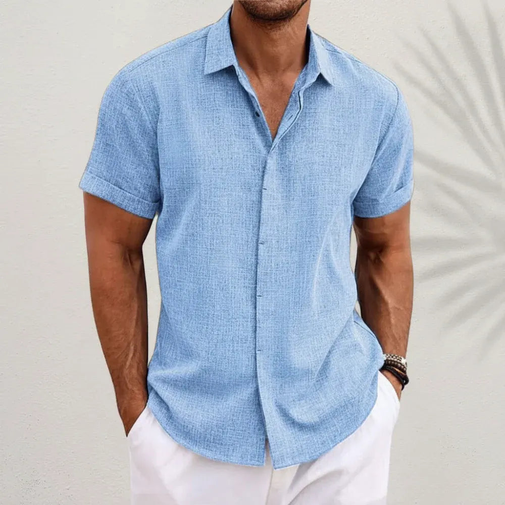Men's Casual Button-Up Summer Shirt for Everyday Comfort