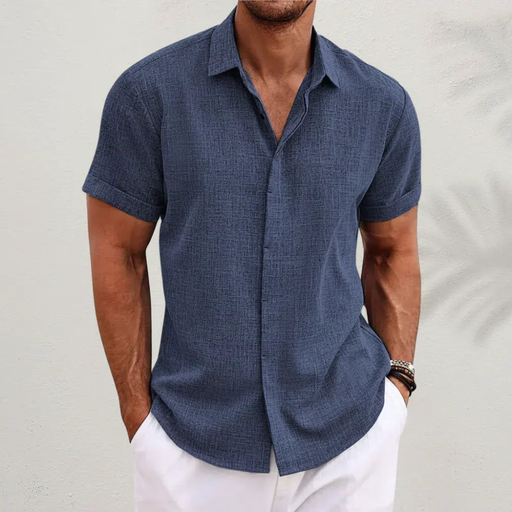 Men's Casual Button-Up Summer Shirt for Everyday Comfort