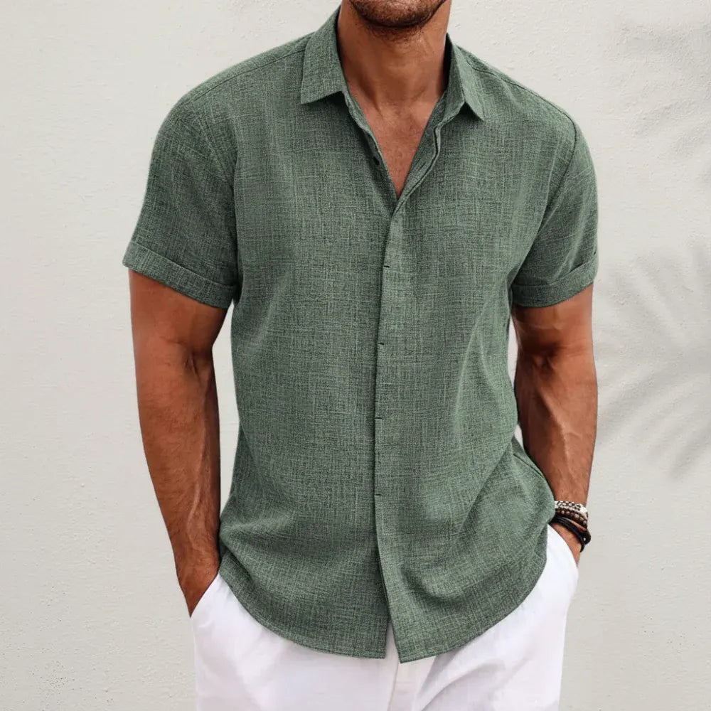 Men's Casual Button-Up Summer Shirt for Everyday Comfort
