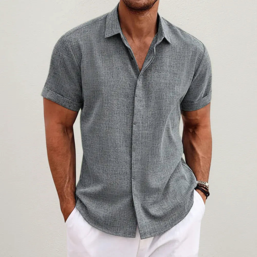Men's Casual Button-Up Summer Shirt for Everyday Comfort