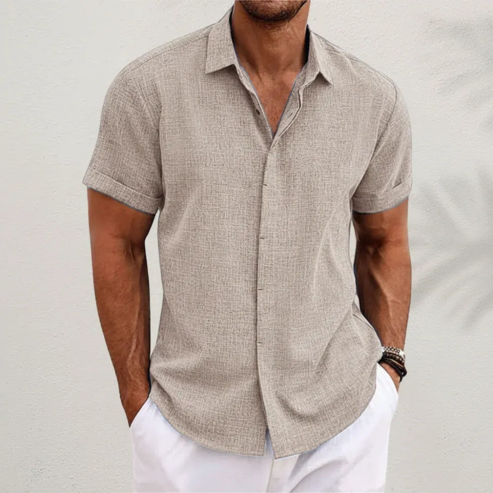 Men's Casual Button-Up Summer Shirt for Everyday Comfort