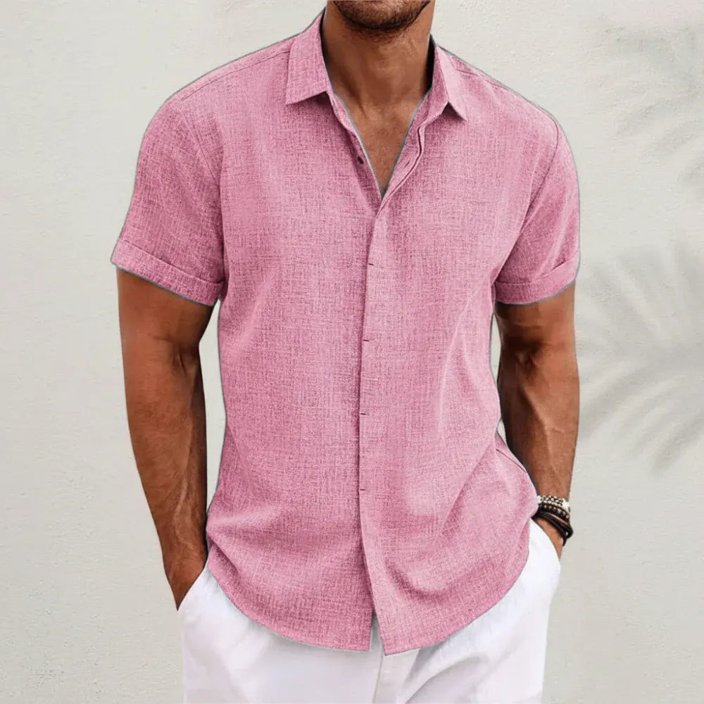 Men's Casual Button-Up Summer Shirt for Everyday Comfort