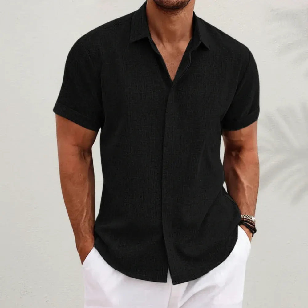 Men's Casual Button-Up Summer Shirt for Everyday Comfort