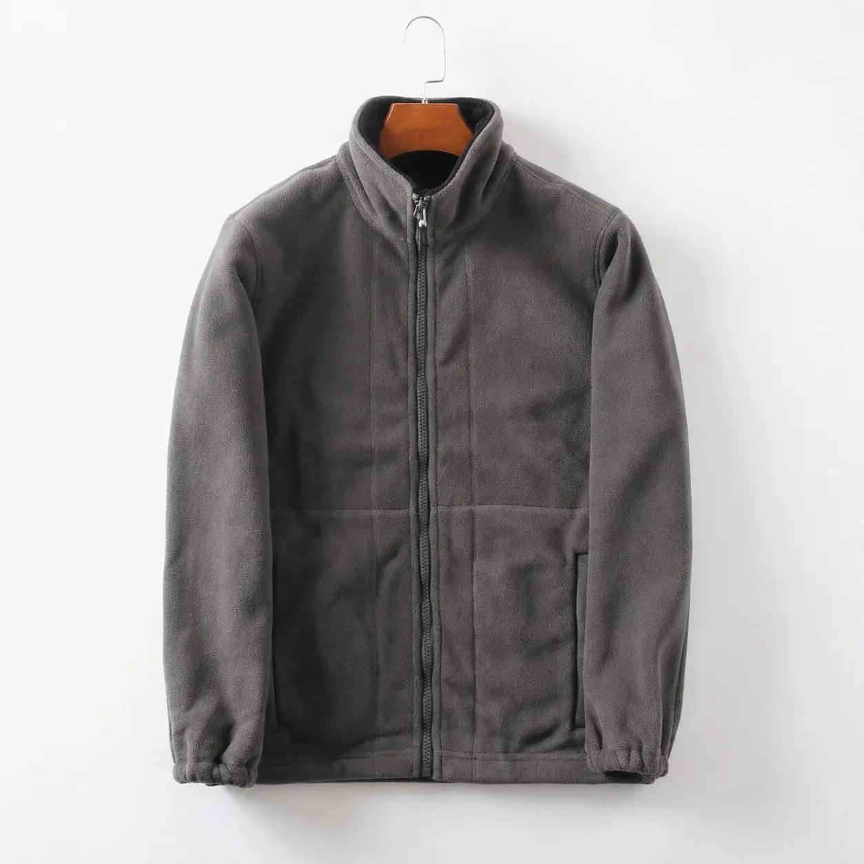 Men's Casual Zip-Up Jacket with Stand Collar for Outdoor Wear