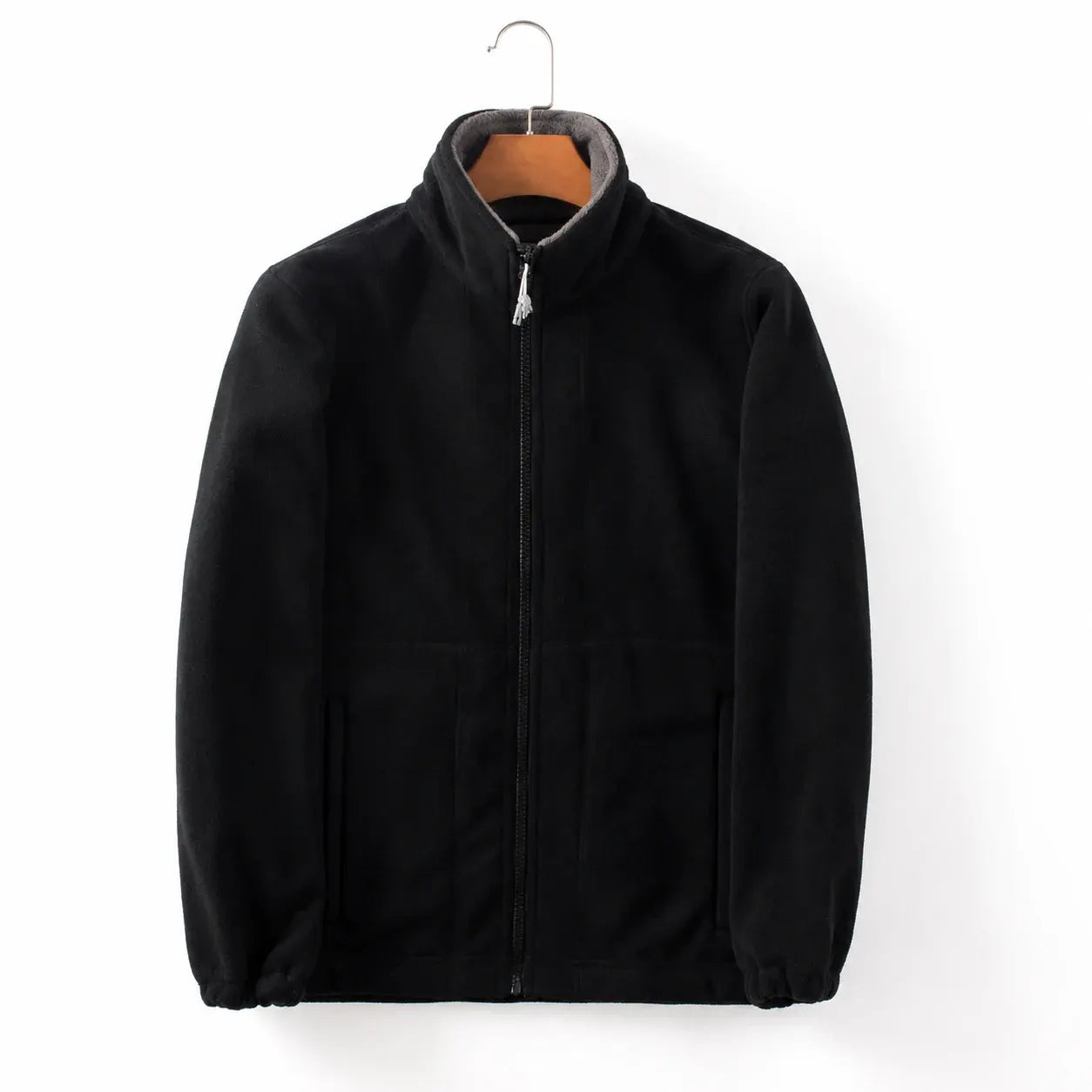 Men's Casual Zip-Up Jacket with Stand Collar for Outdoor Wear