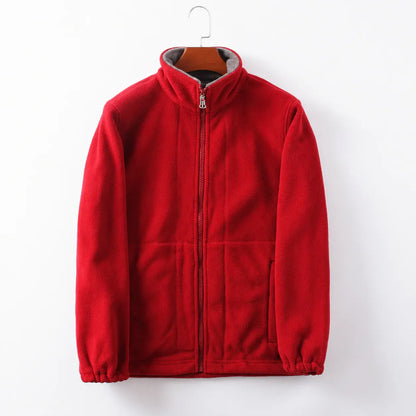 Men's Casual Zip-Up Jacket with Stand Collar for Outdoor Wear