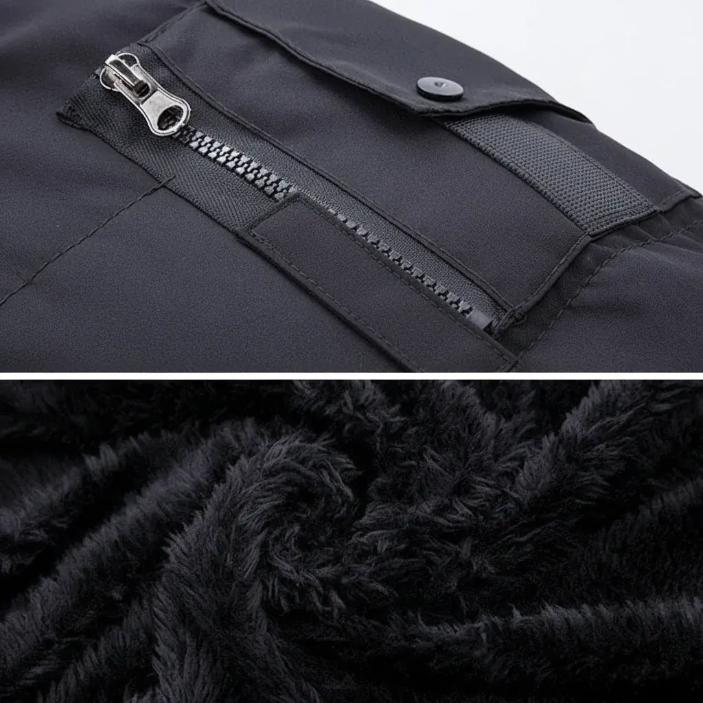 Men's Fleece-Lined Hooded Winter Coat for Cold Weather