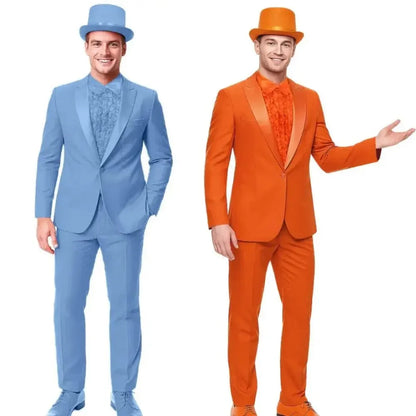 Men's Halloween Costume Formal Suit with Hat Set