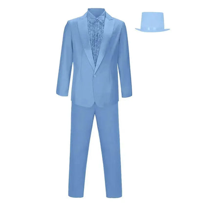 Men's Halloween Costume Formal Suit with Hat Set
