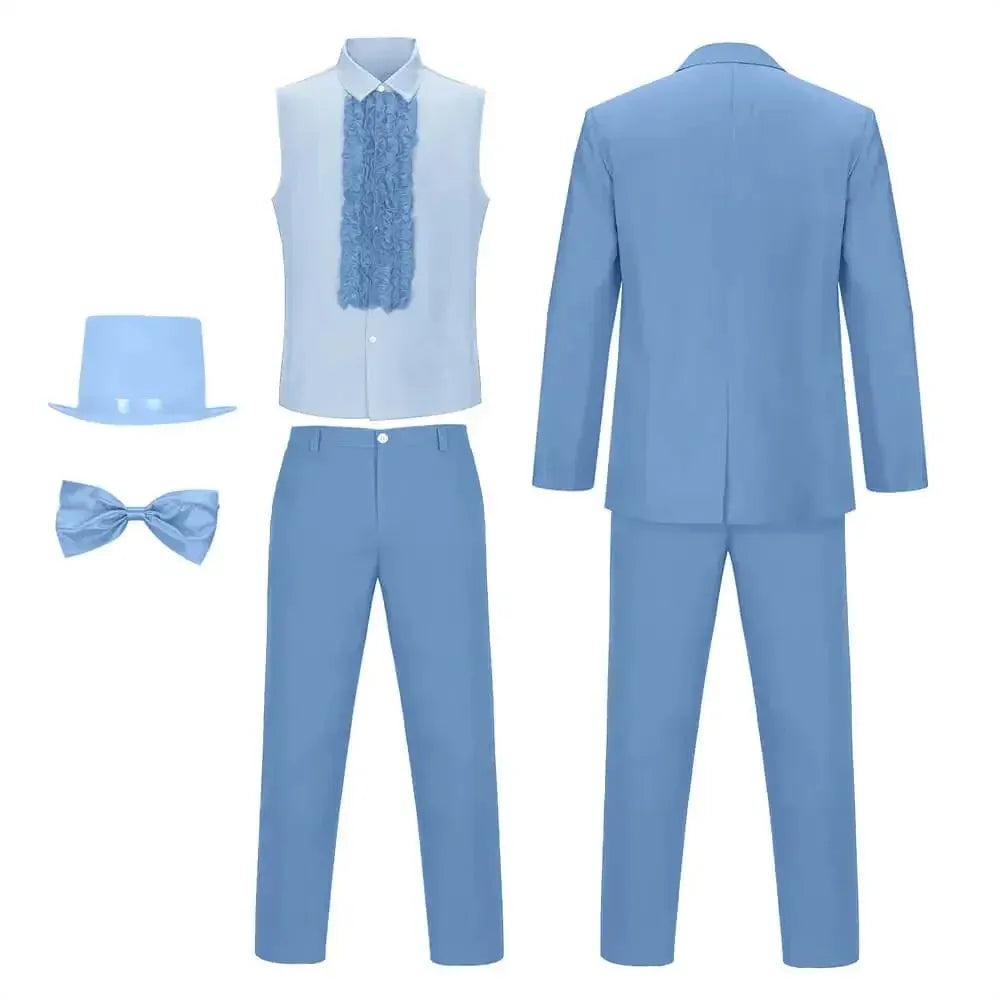 Men's Halloween Costume Formal Suit with Hat Set