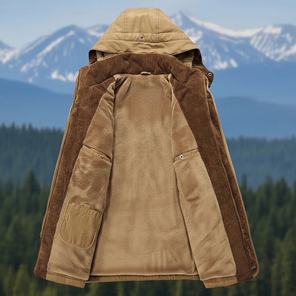 Men's Insulated Hooded Parka Coat - Windproof Winter Outerwear