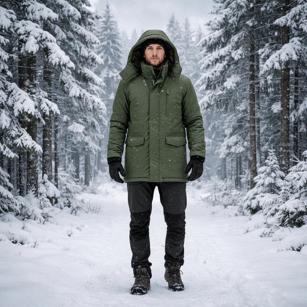 Men's Insulated Hooded Winter Jacket for Outdoor Wear