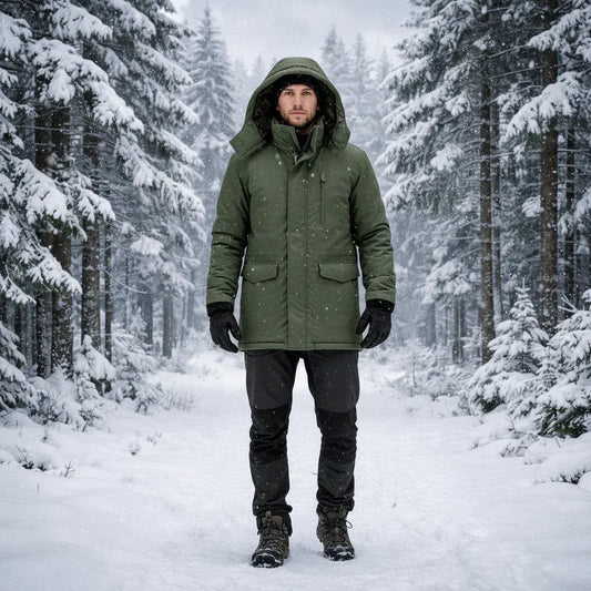 Men's Insulated Hooded Winter Jacket for Outdoor Wear
