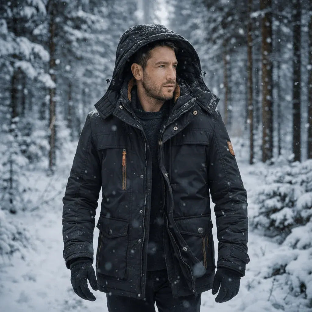 Men's Insulated Hooded Winter Jacket for Outdoor Wear