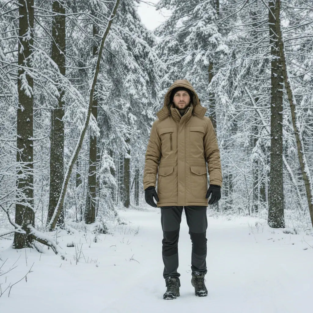 Men's Insulated Hooded Winter Jacket for Outdoor Wear