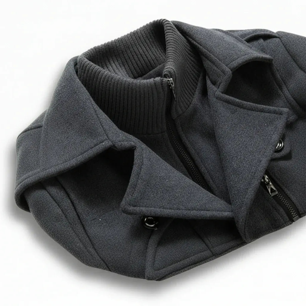 Men's Insulated Long Trench Coat Blend Jacket for Winter