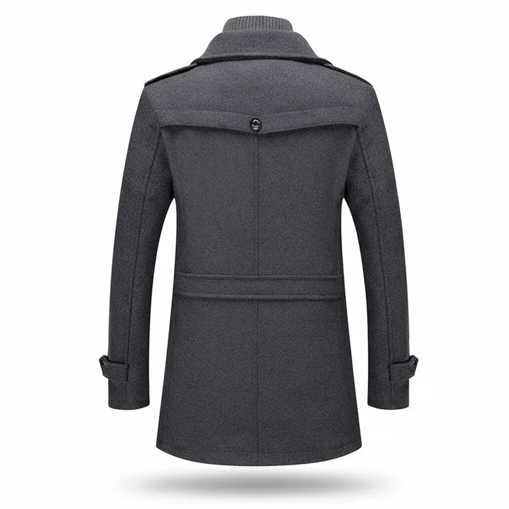 Men's Insulated Long Trench Coat Blend Jacket for Winter