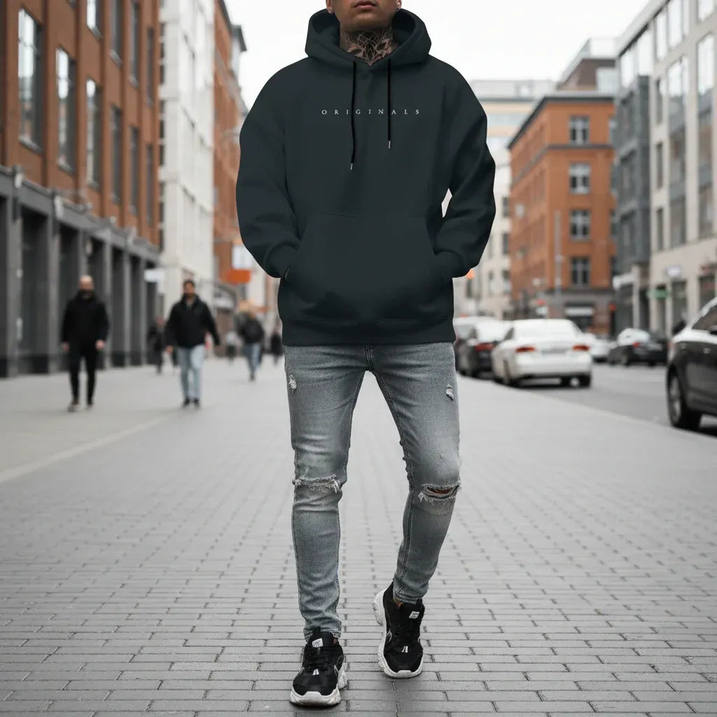 Men's Long Sleeve Oversized Casual Hoodie Sweatshirt