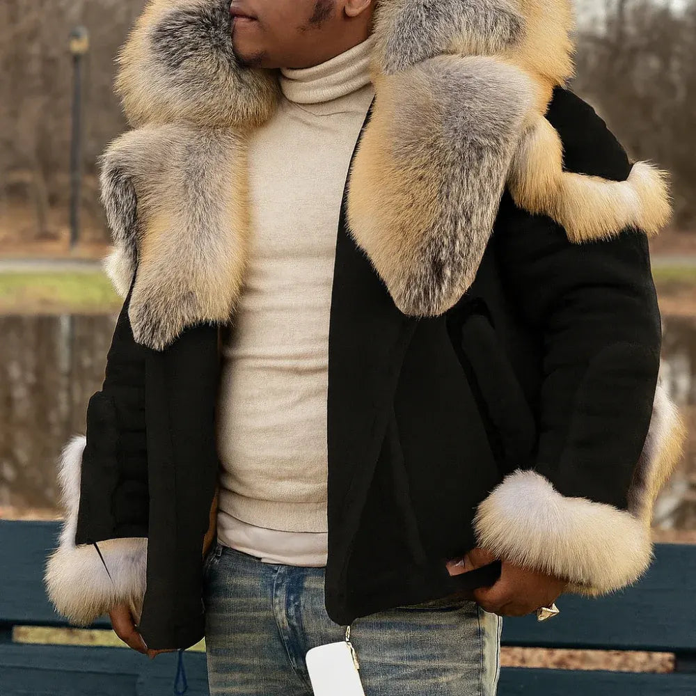 Men's Oversized Winter Jacket with Heavy Collar Outerwear