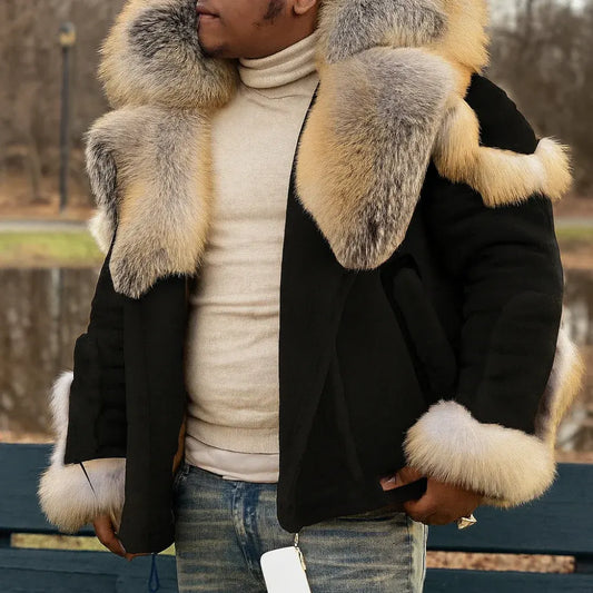 Men's Oversized Winter Jacket with Heavy Collar Outerwear
