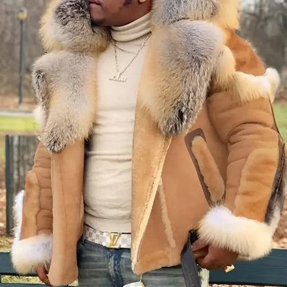 Men's Oversized Winter Jacket with Heavy Collar Outerwear