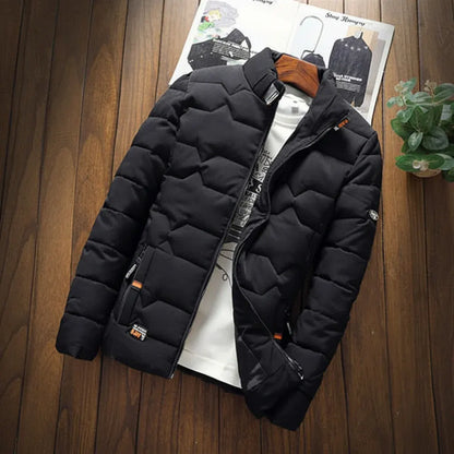 Men's Quilted Casual Jacket with Zip Pockets