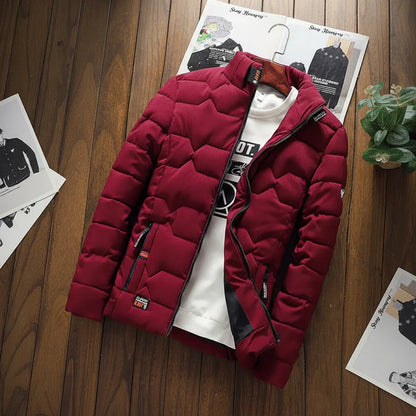 Men's Quilted Casual Jacket with Zip Pockets
