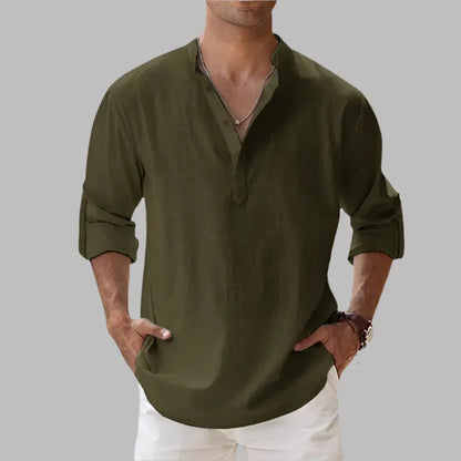 Men's Relaxed-Fit Casual Summer Button-Up Shirt