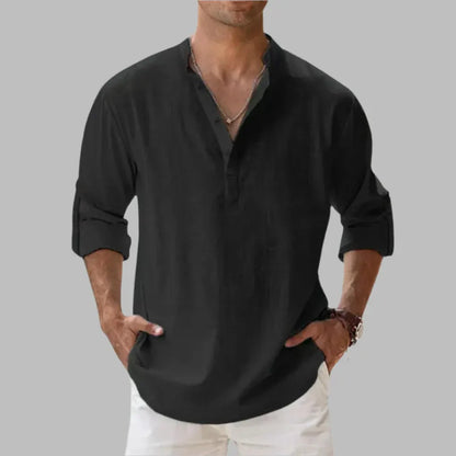 Men's Relaxed-Fit Casual Summer Button-Up Shirt
