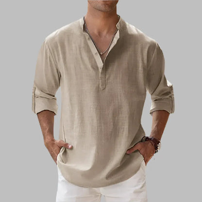 Men's Relaxed-Fit Casual Summer Button-Up Shirt