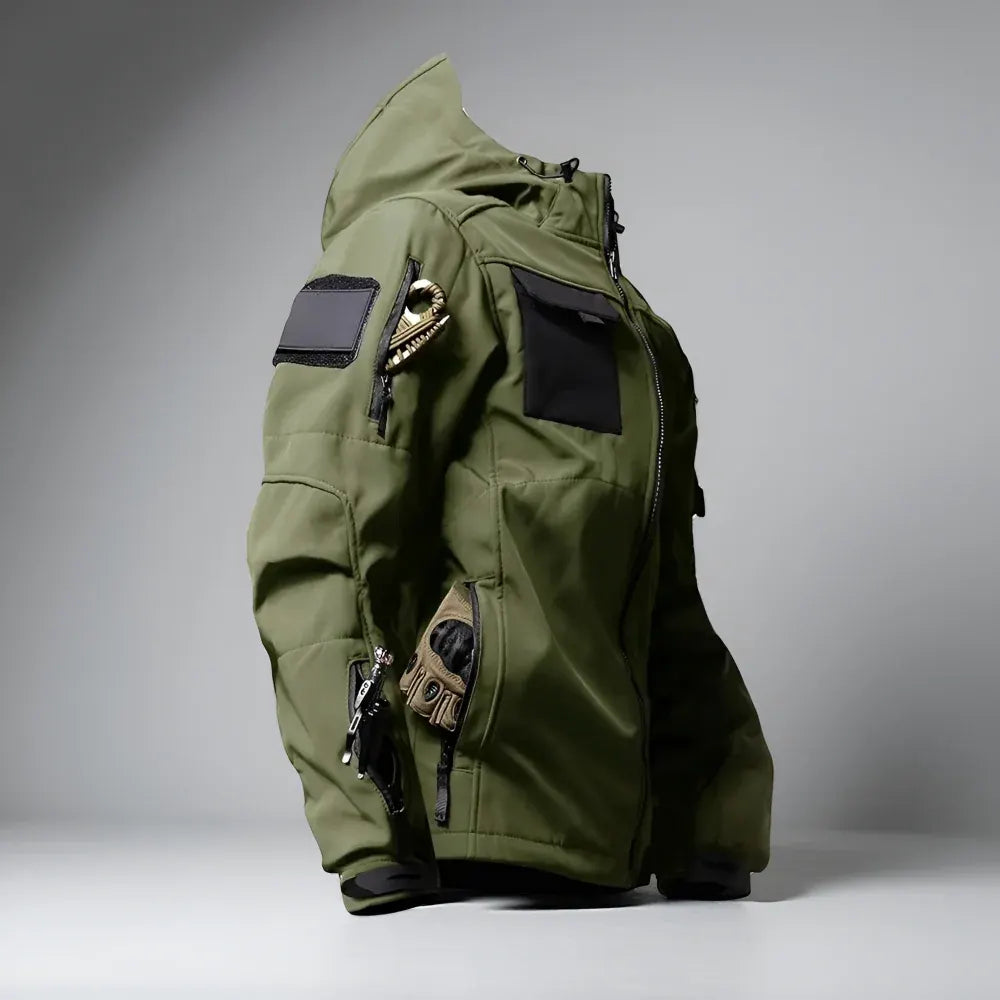 Men's Rugged Tactical Outdoor Hooded Jacket and Multi-Pocket Pants Set