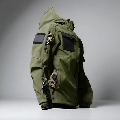 Men's Rugged Tactical Outdoor Hooded Jacket and Multi-Pocket Pants Set