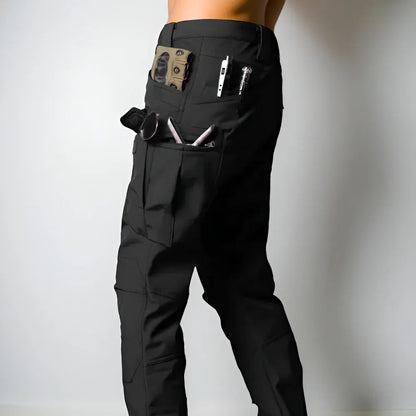 Men's Rugged Tactical Outdoor Hooded Jacket and Multi-Pocket Pants Set