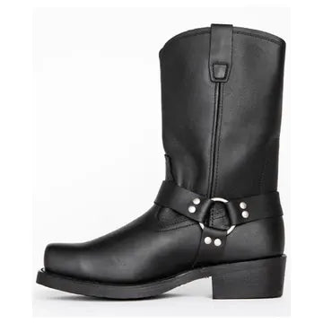 Men's Slip-On Harness Boots, Oil-Resistant Motorcycle Footwear