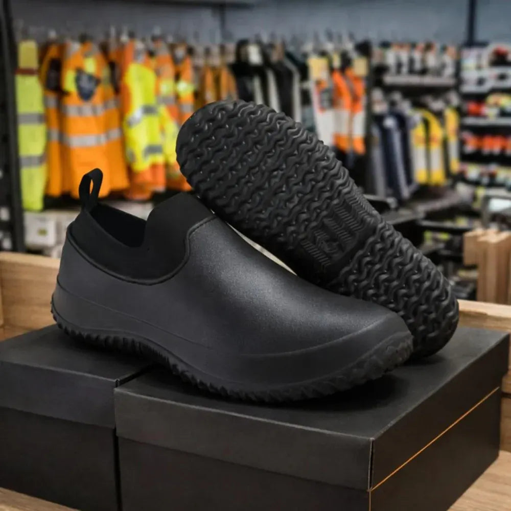 Men's Slip-On Work Shoes with Non-Slip Safety Sole