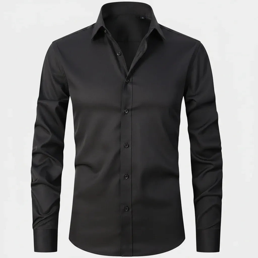 Men's Stretch Slim-Fit Long Sleeve Button-Up Dress Shirt